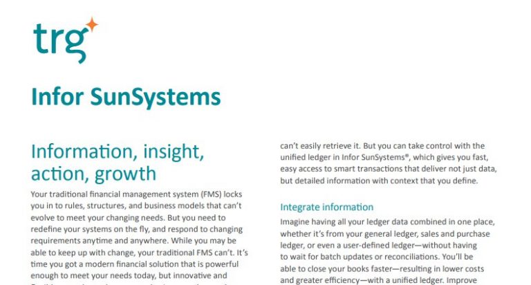 Infor SunSystems – Financial Management System 1