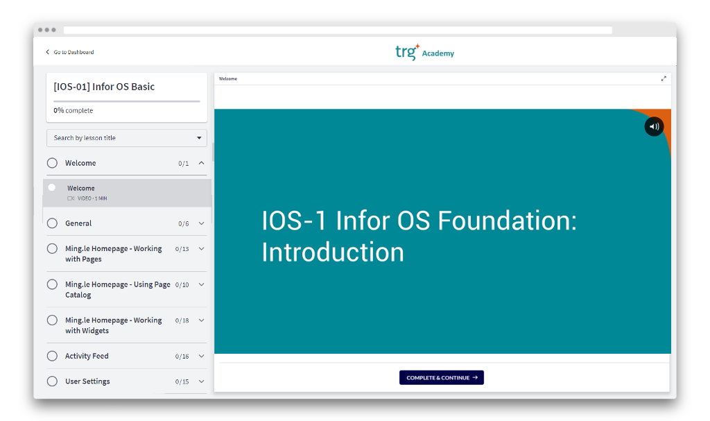 Infor OS Course